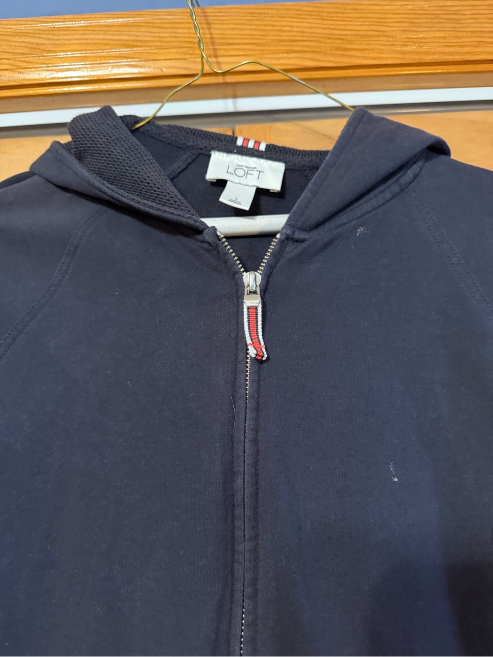 LOFT Navy Blue Zip-Up Hoodie - Picture 4 of 9